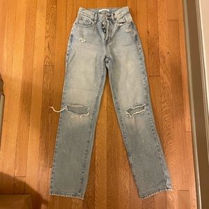 Pacsun light wash jeans with knee hole